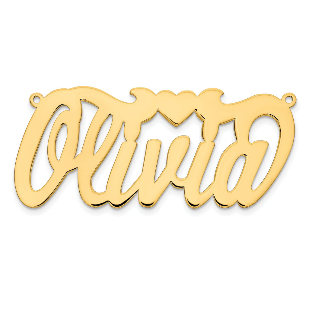 14KY Polished with Heart Name Plate