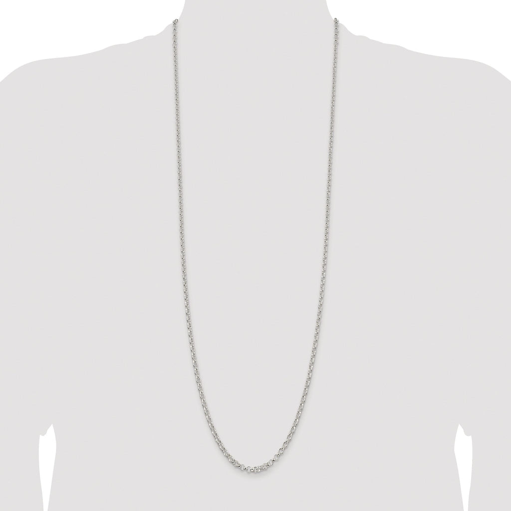 Rolo Chain Necklace in Sterling Silver, 3.5mm