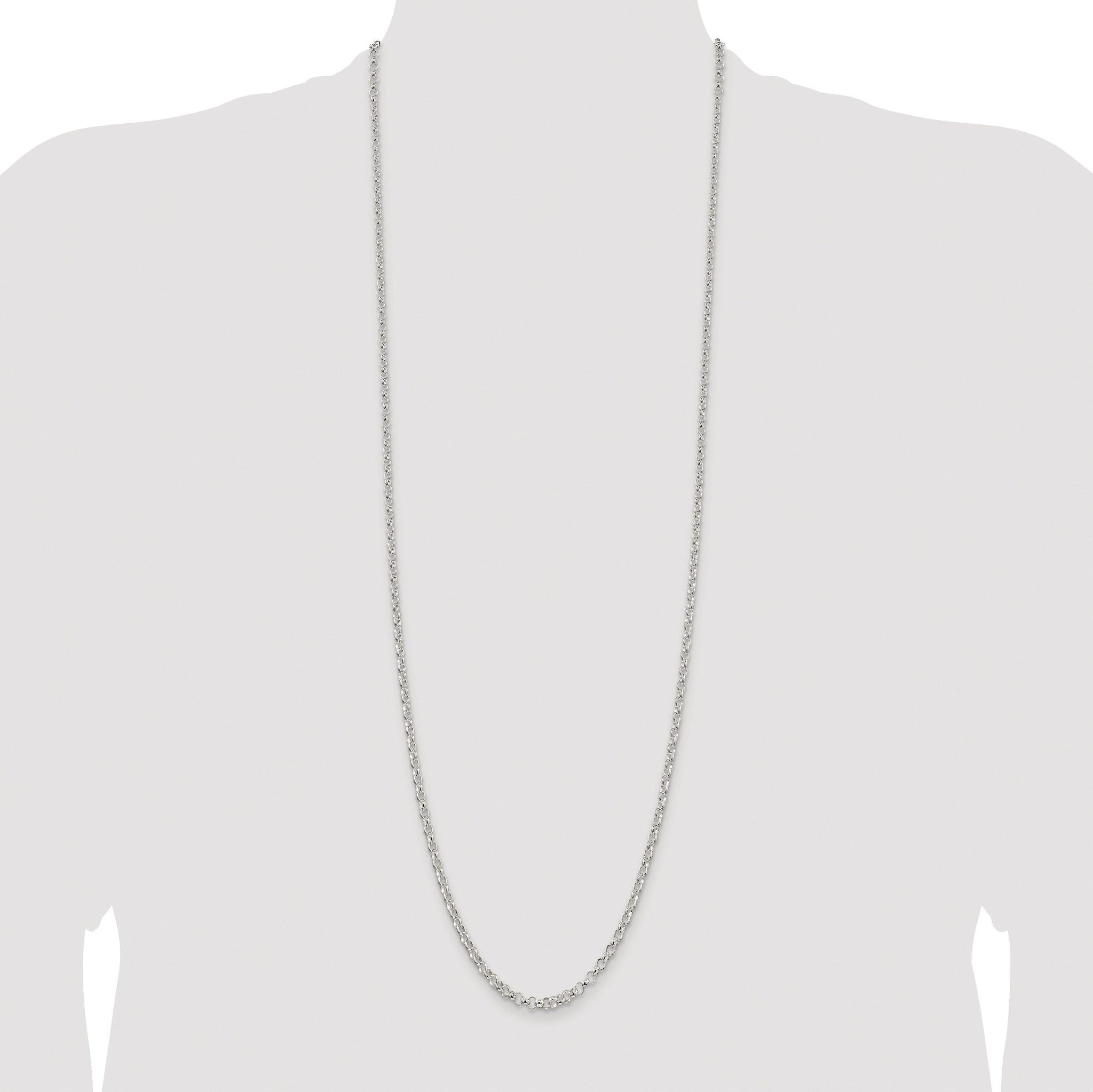 Rolo Chain Necklace in Sterling Silver, 3.5mm