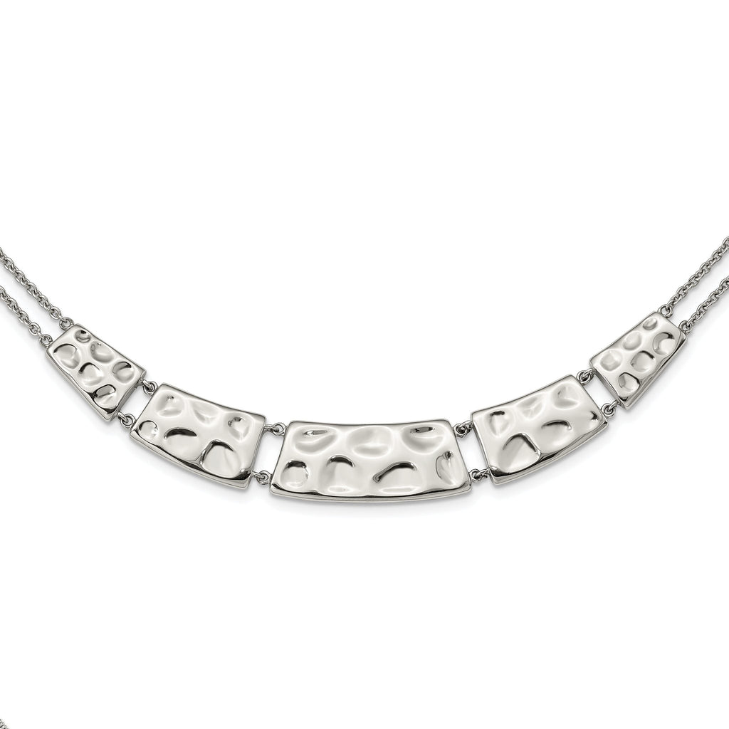 Polished & Textured Necklace in Stainless Steel