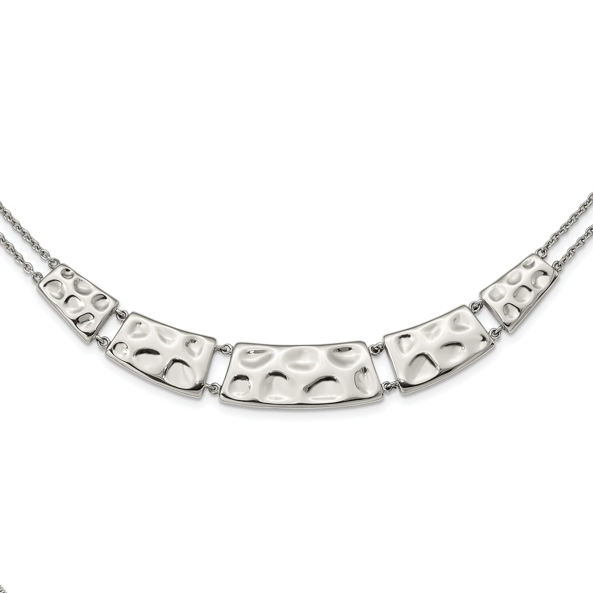 Polished & Textured Necklace in Stainless Steel