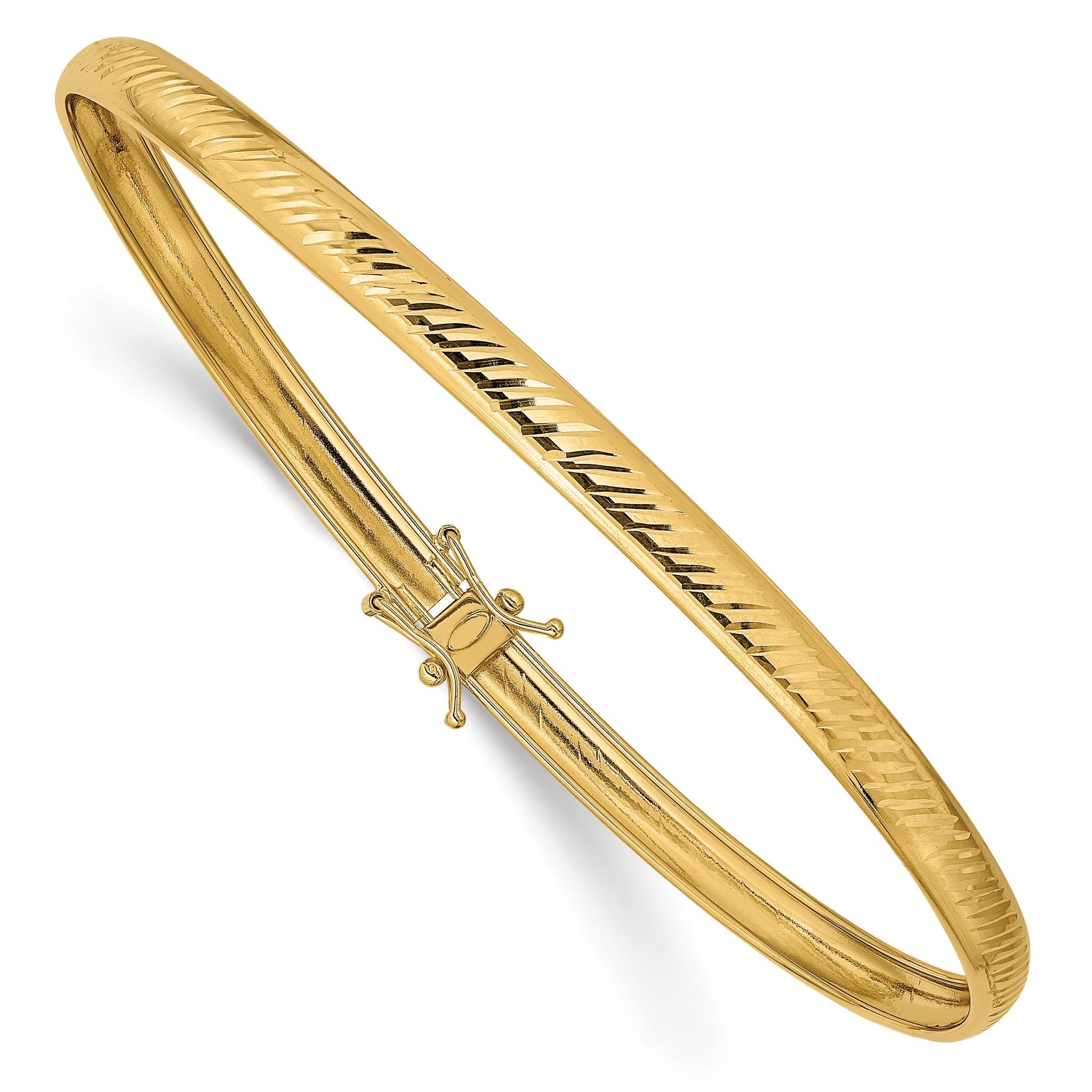 14K Yellow Gold Polished D/C Flexible Bangle Main image