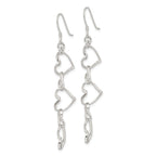 Sterling Silver Heart Dangle Shepherd Hook Earrings