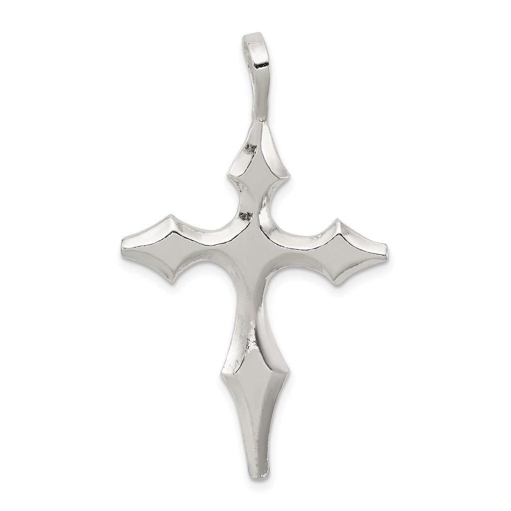 Sterling Silver 925 Polished Passion Cross Pendant with Anti-Tarnish Finish