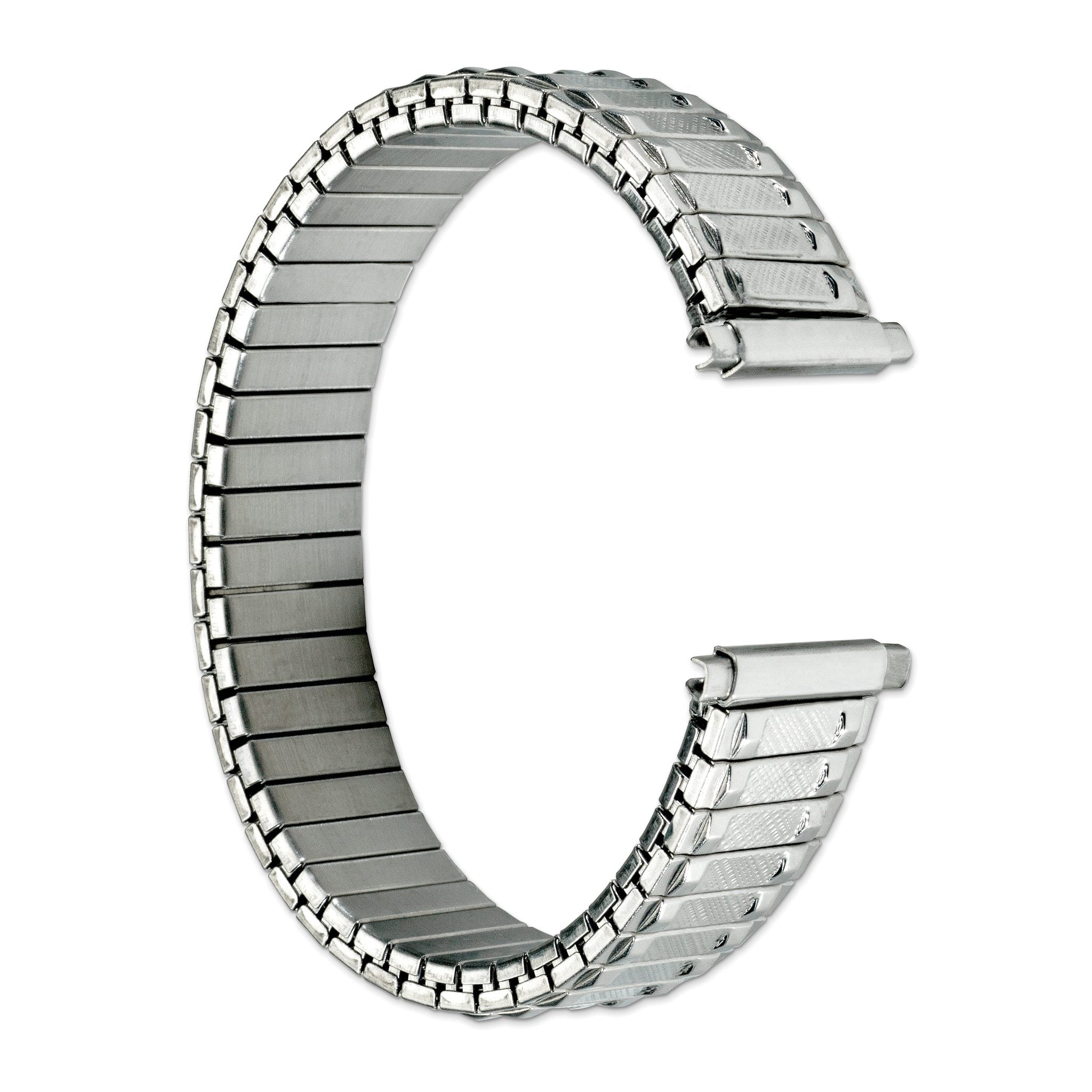15-20mm Satin and Polished Stainless Steel 6.25 inch Expansion Watch Band