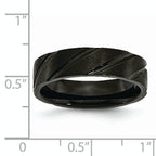 Black IP Swirl Wedding Band in Titanium, 6mm
