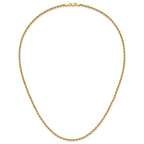 Diamond-Cut Rope Chain in 14K Yellow Gold, 2.25mm
