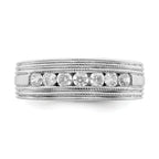 14k White Gold 5/8 carat Lab Grown Diamond VS/SI+ G+ Seven Stone Complete Men's Ring