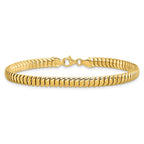 14K Polished 5mm Fancy Herringbone Link 7.5 inch Bracelet