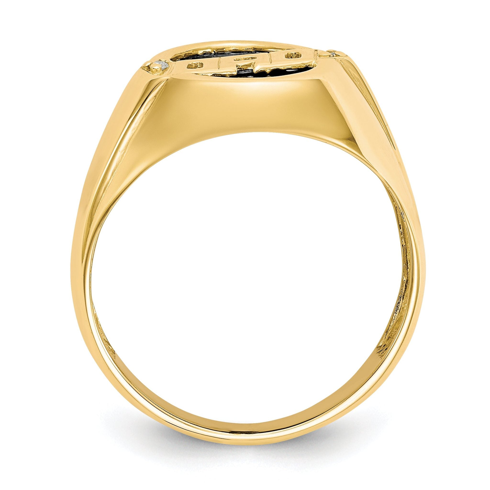 10k Men's Diamond and Black Onyx DAD Ring Secondary image