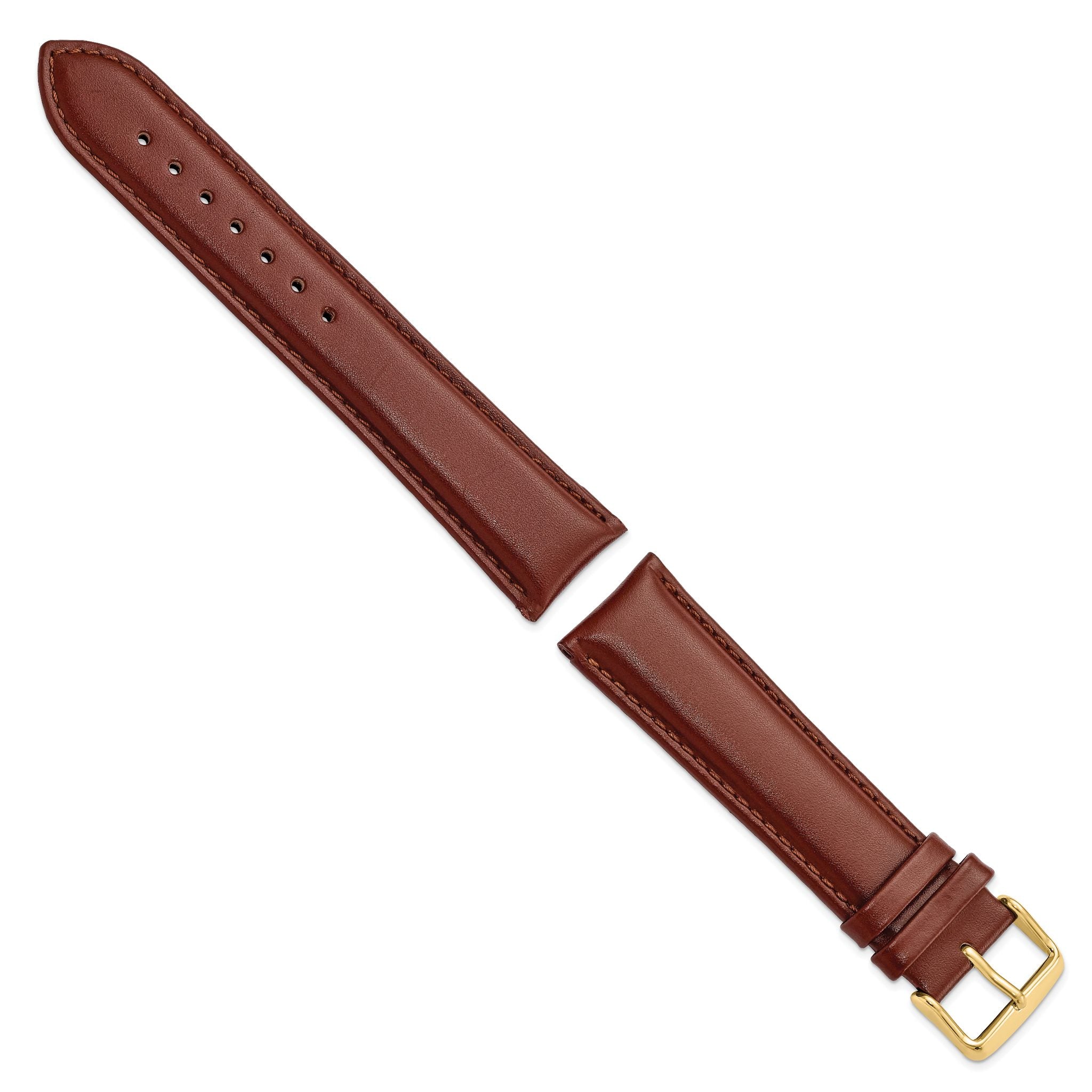 Havana Leather Chronograph Watch Band in Brown, 22mm Secondary image