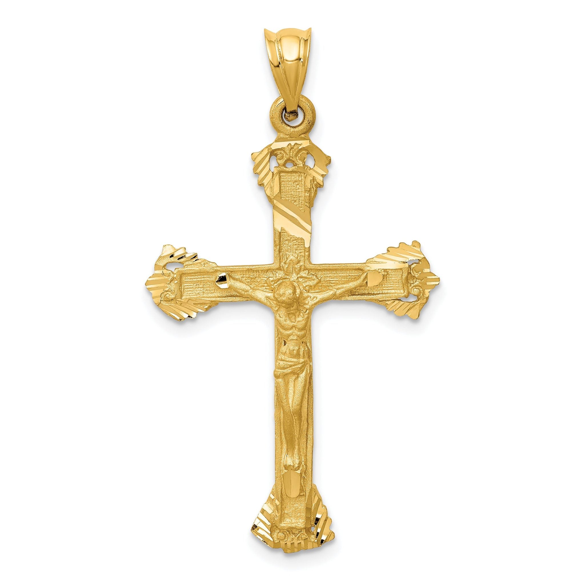 14K Gold Crucifix Pendant Solid Elegant Design by Sophia Jewelers Main image