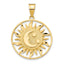 10k Polished Sun with Moon & Star Charm