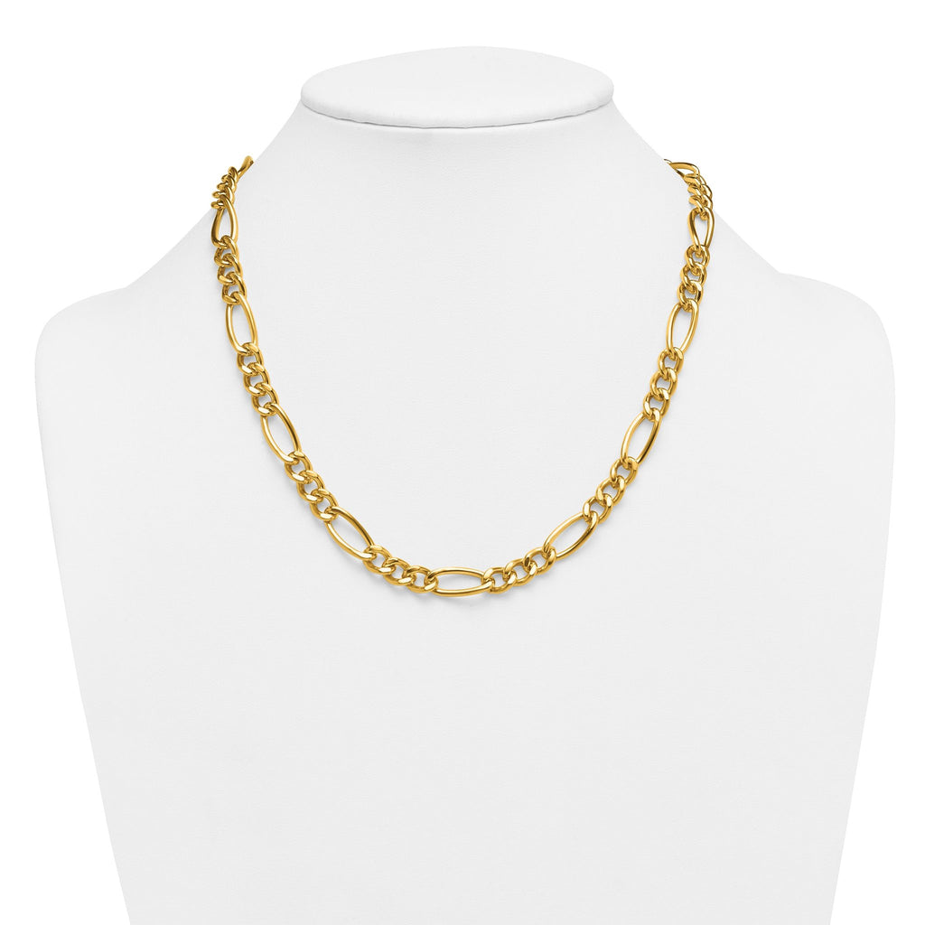 14K Gold Filled Heavy Figaro Chain Necklace in 7.75mm Width