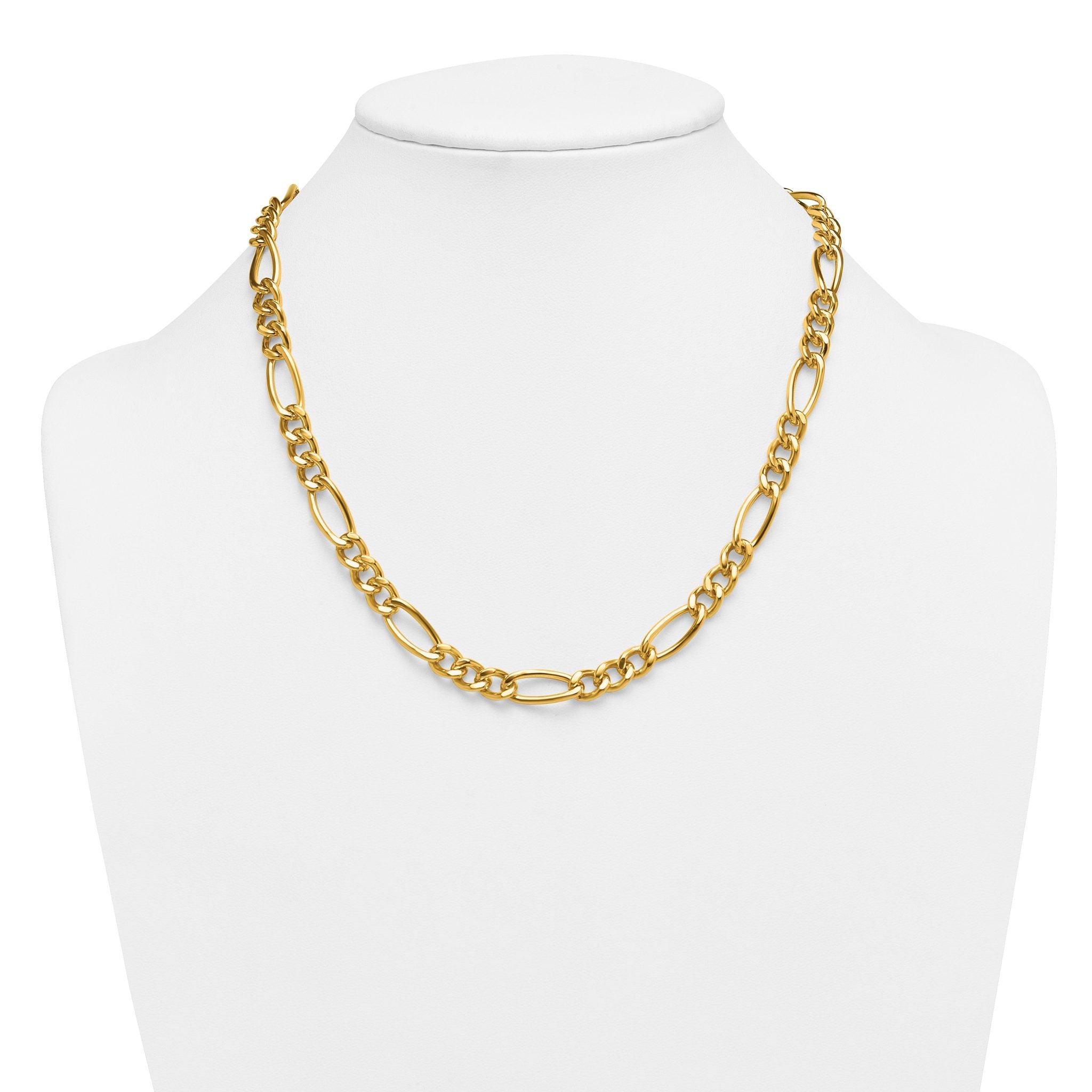 14K Gold Filled Heavy Figaro Chain Necklace in 7.75mm Width