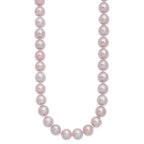 Sterling Silver Rhodium-plated 9-10mm Purple Near-Round Freshwater Cultured Pearl 16 inch Necklace