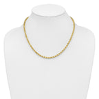 14K 7 inch 4.25mm Diamond-cut Rope with Lobster Clasp Chain