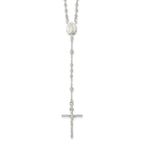 Sophia Jewelers Sterling Silver Rosary Necklace with Polished Anti-Tarnish Finish