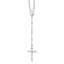Sophia Jewelers Sterling Silver Rosary Necklace with Polished Anti-Tarnish Finish