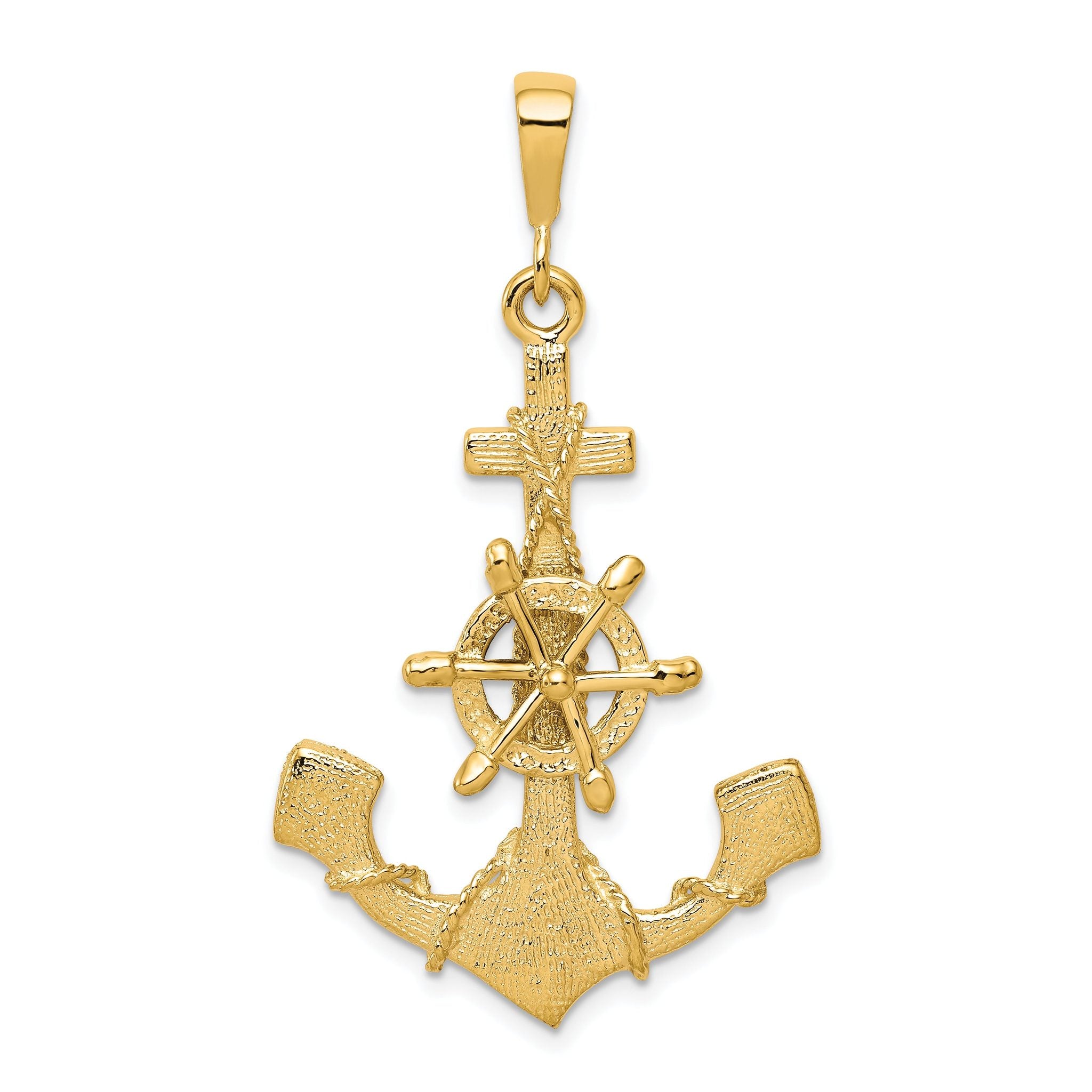 10K Yellow Gold Anchor Charm with Polished Finish Solid and Elegant Design Main image