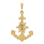 10K Yellow Gold Anchor Charm with Polished Finish Solid and Elegant Design