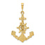 10K Yellow Gold Anchor Charm with Polished Finish Solid and Elegant Design