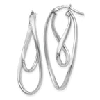 Sophia Jewelers Sterling Silver Rhodium-Plated Twisted Hoop Earrings Elegant Design