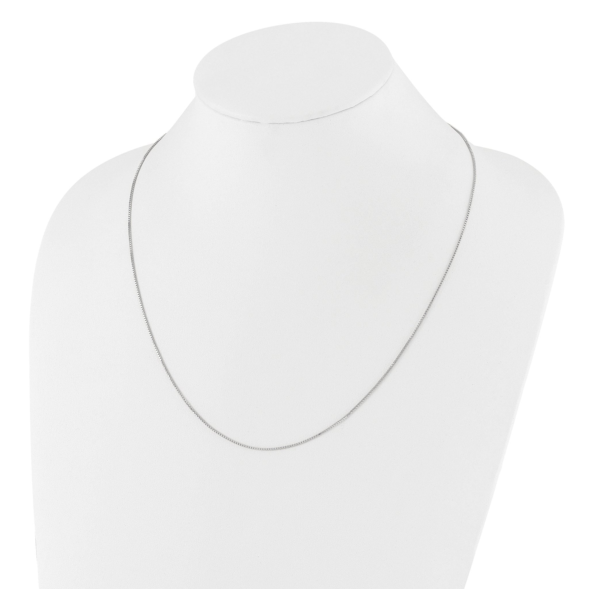 Sterling Silver Rhodium-plated Adjustable .95mm Box Chain