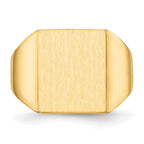 14k 15.0x13.5mm Closed Back Mens Signet Ring