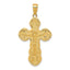 14K Gold Satin Crucifix Pendant with Polished Solid Design  Elegant & Timeless
