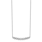 Sophia Jewelers Sterling Silver CZ Bar Necklace with Rhodium Shine and Extender