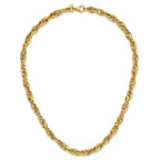 14K Polished and Textured Fancy Twisted Link Necklace