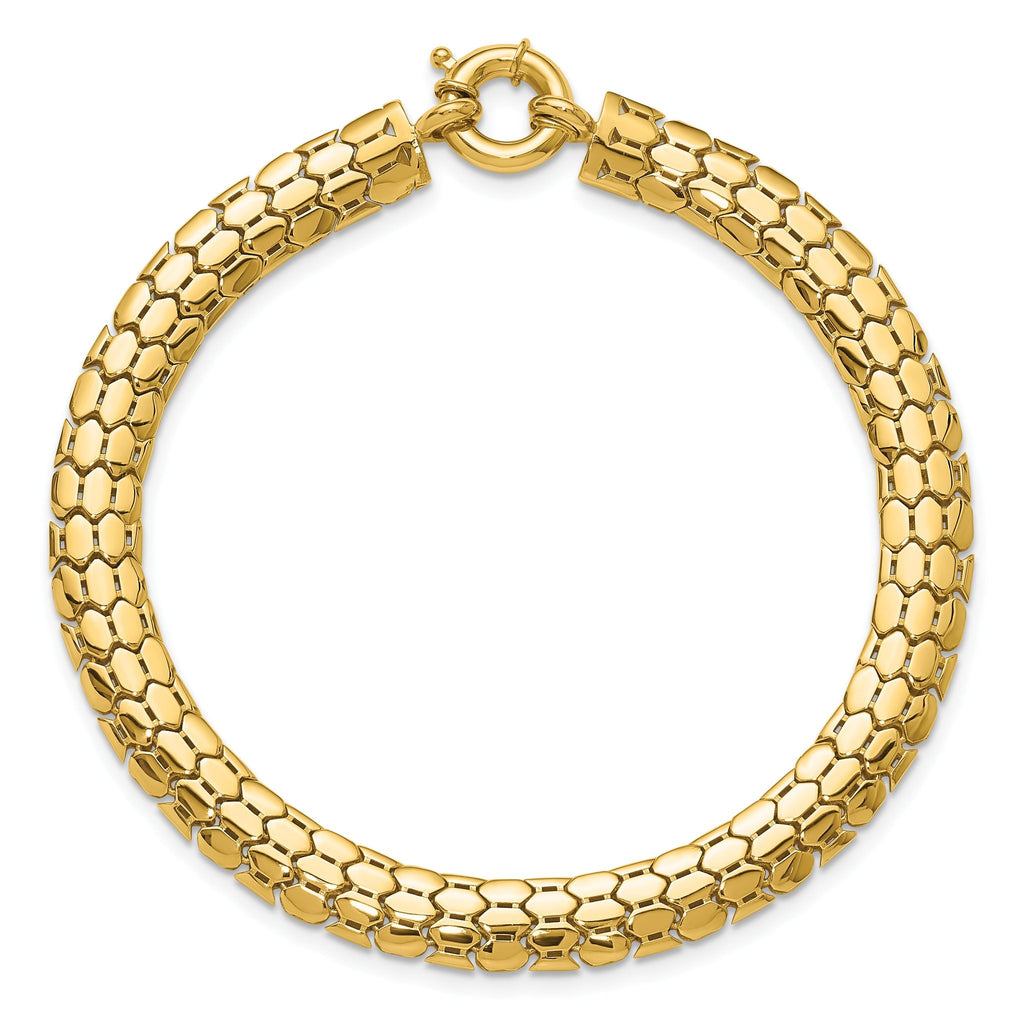 10K Polished Fancy Link Bracelet