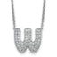 14k White Gold 3/4 carat Lab Grown Diamond VS+ F+ Complete Letter W 18 inch Initial Necklace