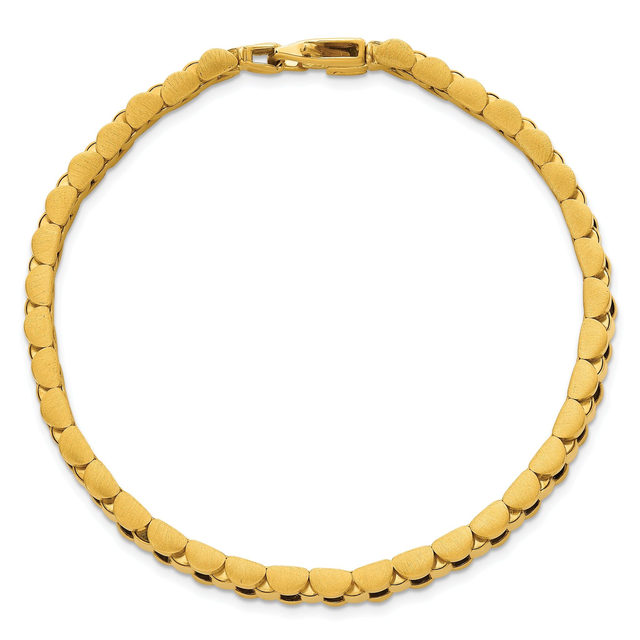 14k Brushed and Polished 10.25mm Fancy Link 8.5 inch Mens Bracelet