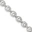 Sterling Silver Rhodium-Rhodium-Plated D/C Polished w/ .5in ext. Bracelet