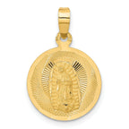 14K Gold Polished Lady of Guadalupe Pendant with Diamond-Cut Detailing