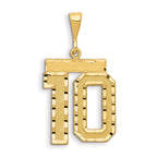 Large Number 10 Charm in 14K Yellow Gold, Diamond-Cut