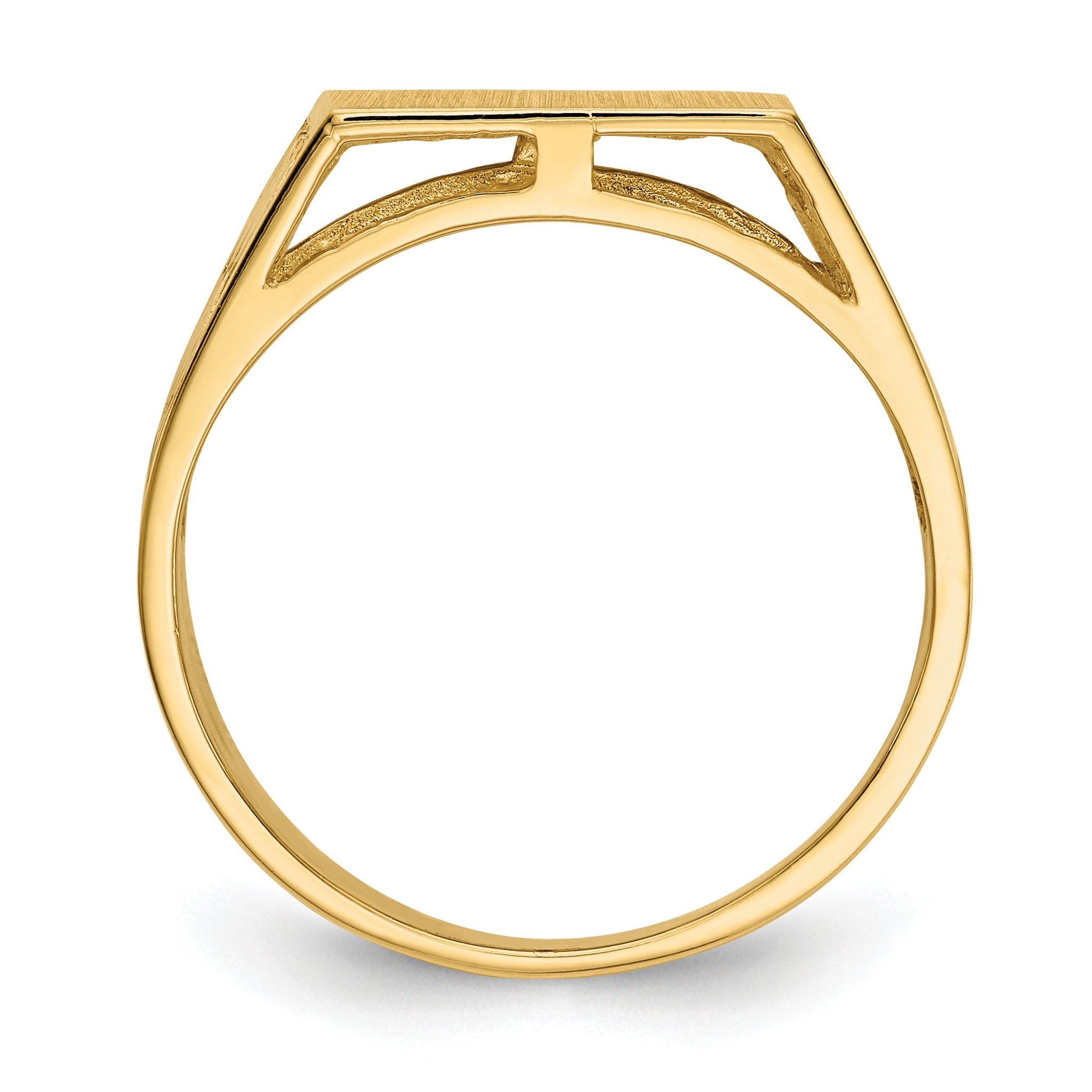14k 12.0x12.5mm Open Back Men's Signet Ring Secondary image