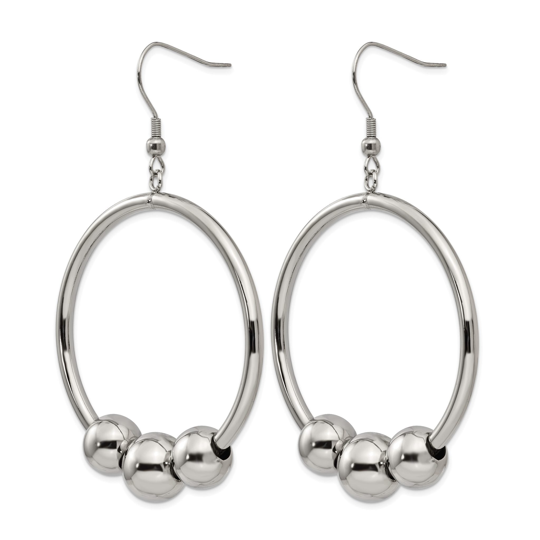 Stainless Steel Polished Drop Dangle Earrings for Women Secondary image