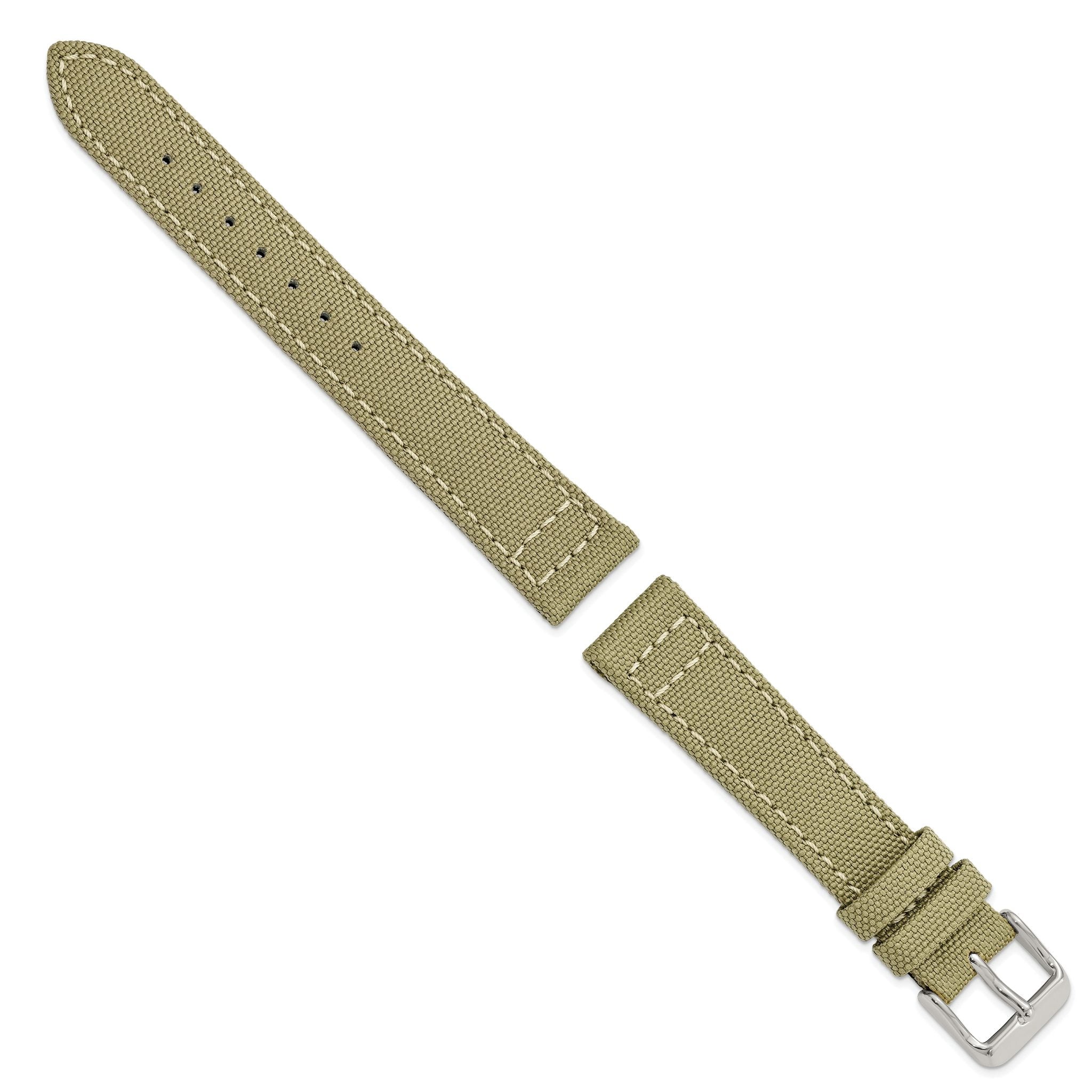 Beige Nylon Canvas Watch Band with Leather Lining, 20mm Secondary image