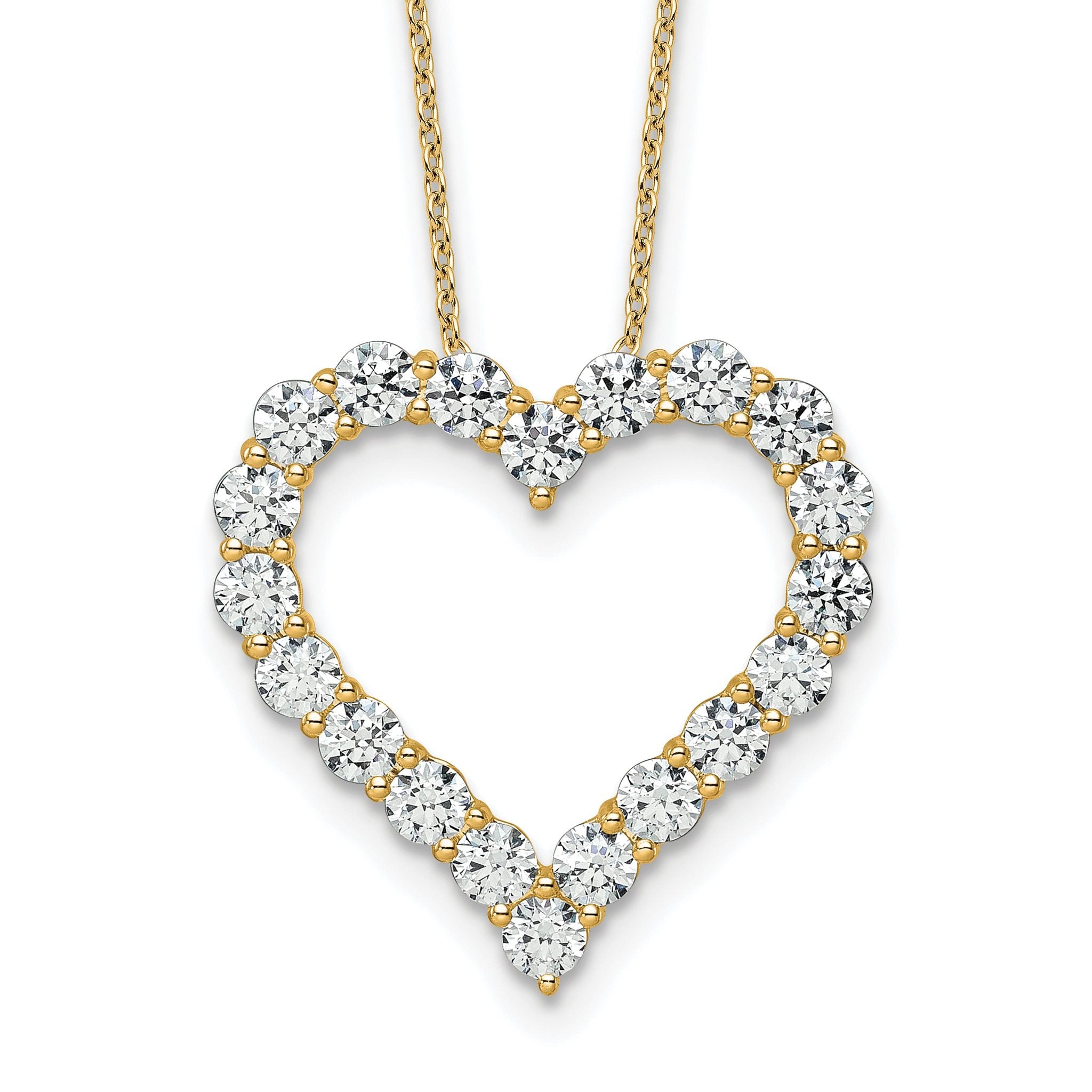 14k 3 carat Lab Grown Diamond VS/SI+ G+ Complete 18 inch Heart Pendant Necklace Main image