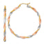 14k White & Rose Rhodium Satin Twisted Hoop Earrings
