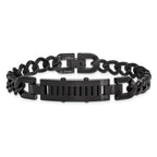 Stainless Steel Brushed and Polished Black IP-plated Bracelet for Men