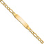 14k Polished Semi-Solid Chain/Solid Plate Figaro Link 37.5x10mm Plate 8 inch ID Bracelet