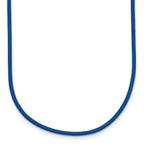 14k Yellow Clasp 1.6mm 16 inch Royal Blue Leather Cord Necklace