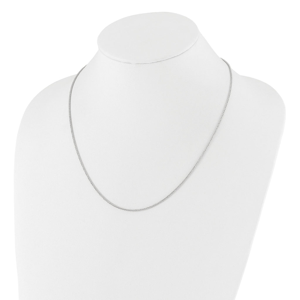 14K White Gold Adjustable 1.5mm Wheat Chain