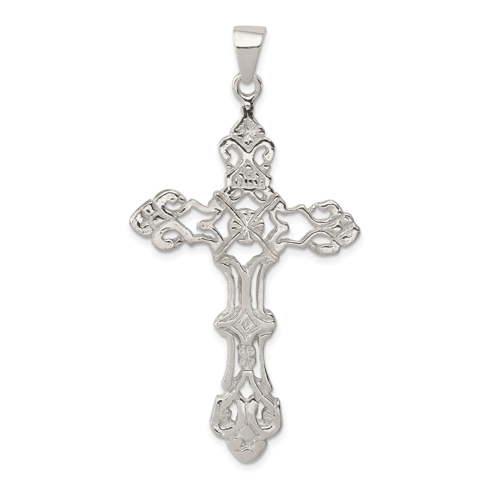 Sterling Silver 925 INRI Cross Pendant with Polished Anti-Tarnish Finish Main image