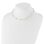 14K 5.5-6.5mm White Near Round Freshwater Cultured Pearl 12-station 18 inch Necklace