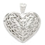 Sterling Silver 925 Polished Puffed Heart Pendant with Filigree Design